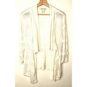White House Black Market Womens Cardigan Sweater Waterfall Front White Size S